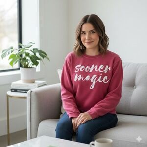 Oklahoma Sooners Sooner Magic Corduroy Pullover Sweatshirt‎ Crimson Red